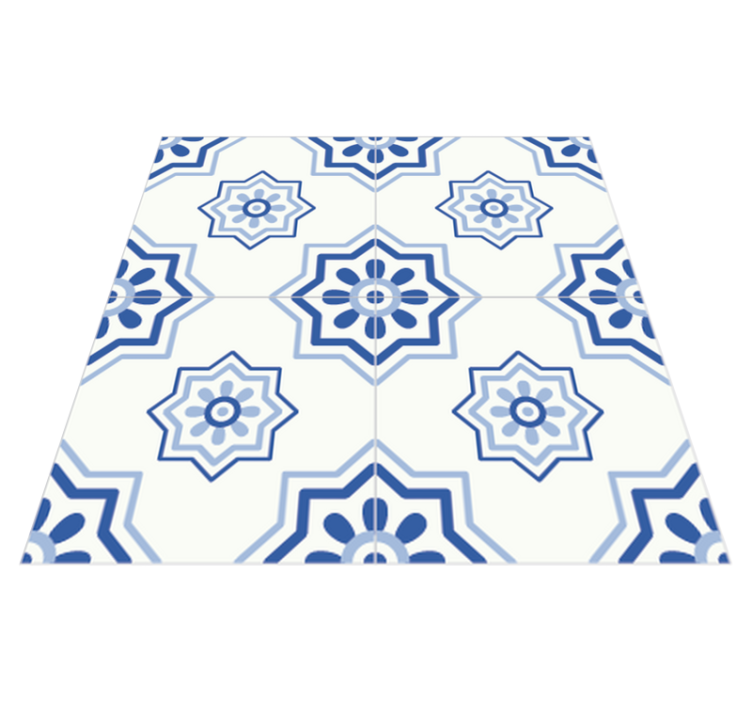 Vinyl teppich badezimmer blauer fliesenaufkleber - TenStickers