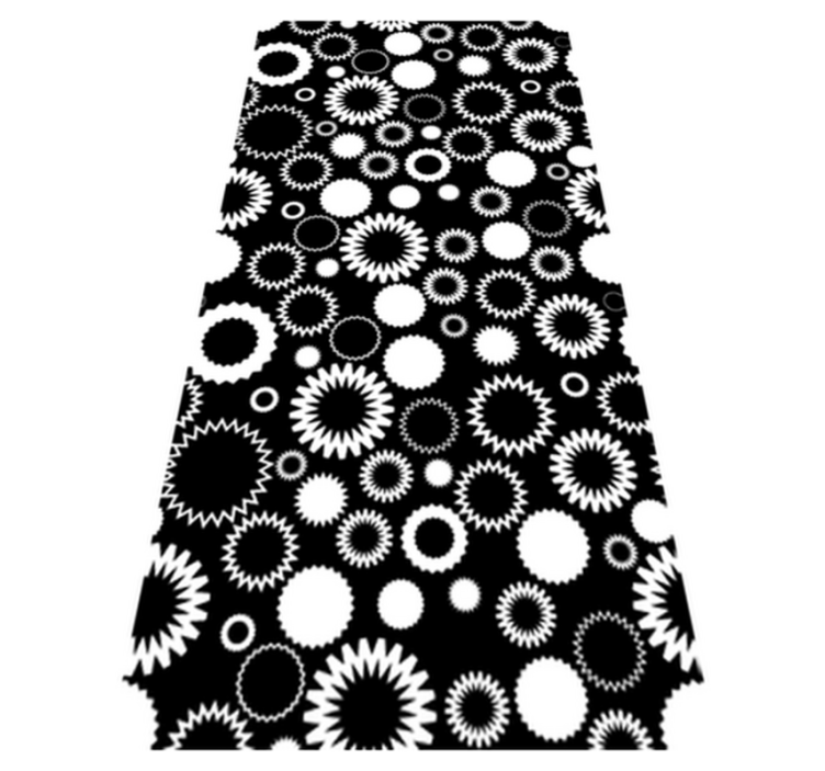 Vinyl teppich badezimmer mit schwarz-weißen sonnenblumen - TenStickers