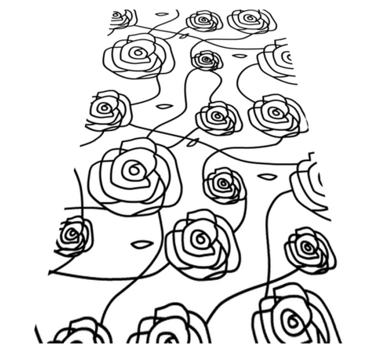 Vinyl teppich badezimmer mit minimalistischen rosen - TenStickers