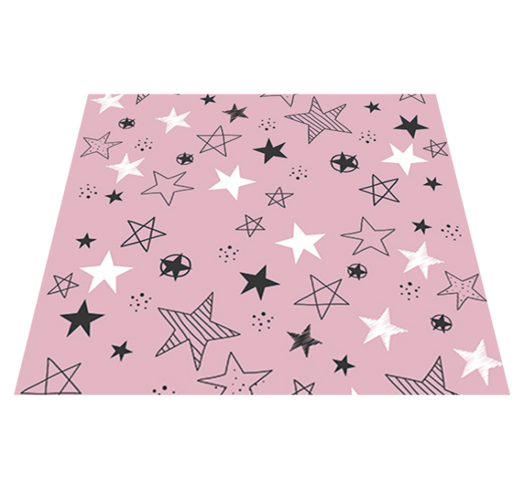 Vinyl teppich sterne im pink-schwarzen design - TenStickers