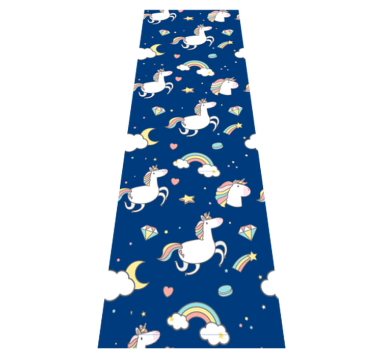 Vinyl teppich sterne einhorn und regenbogen muster - TenStickers