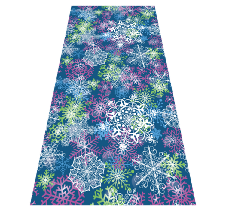 Vinyl teppich weihnachten leuchtende schneeflocken blau - TenStickers