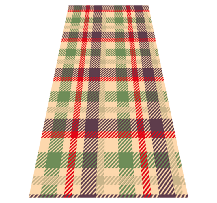 Vinyl teppich weihnachten rot und grünes tartan - TenStickers