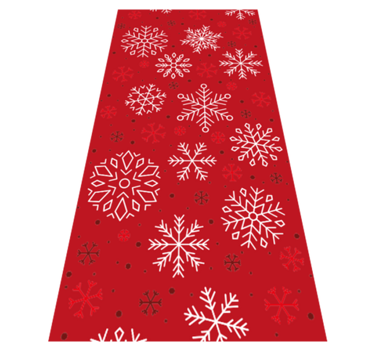 Vinyl teppich weihnachten schneeflocken auf rot - TenStickers
