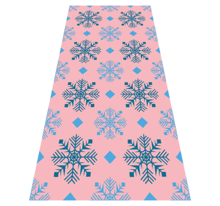 Vinyl teppich weihnachten mit pinkblauen schneeflocken - TenStickers