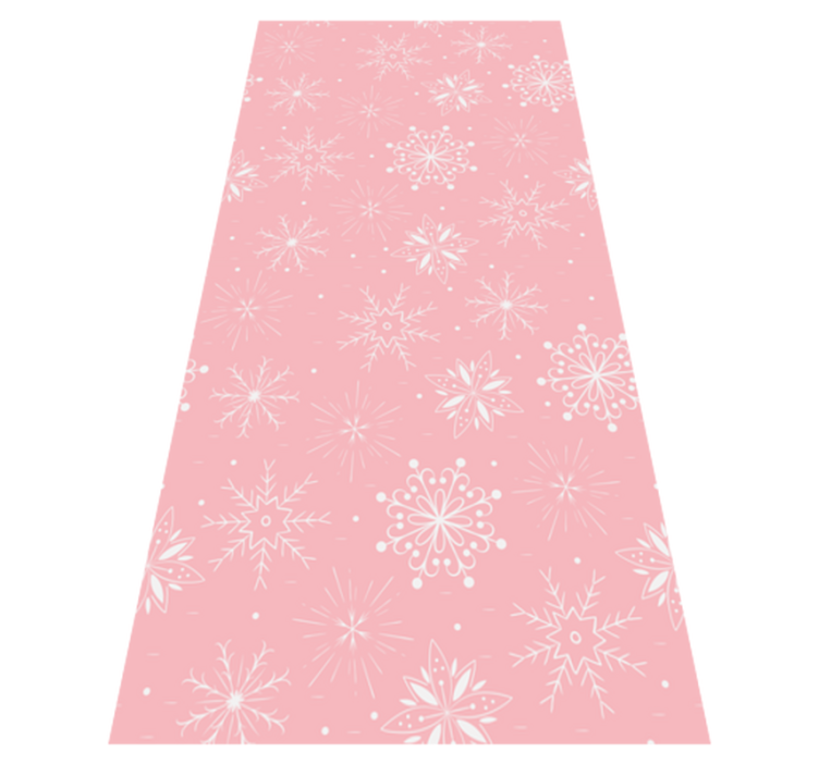 Vinyl teppich weihnachten weiße schneeflocken auf rosa - TenStickers