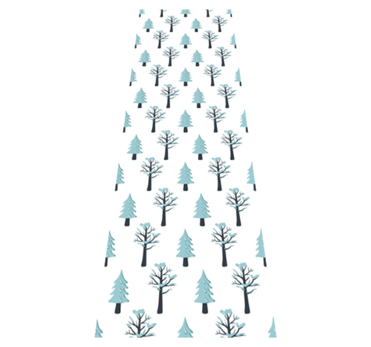 Vinyl teppich weihnachten baum im schneemuster - TenStickers