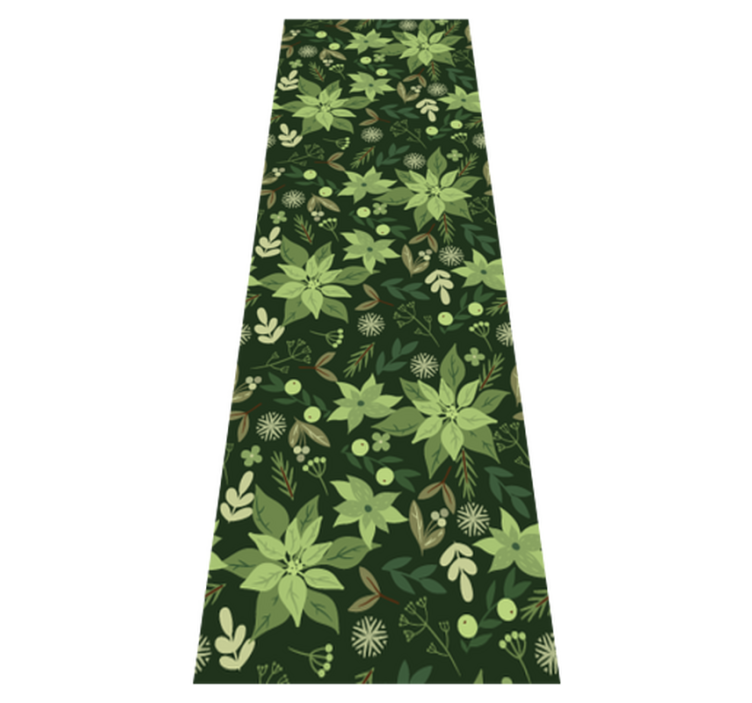 Vinyl teppich weihnachten mit grünen blumen deko - TenStickers