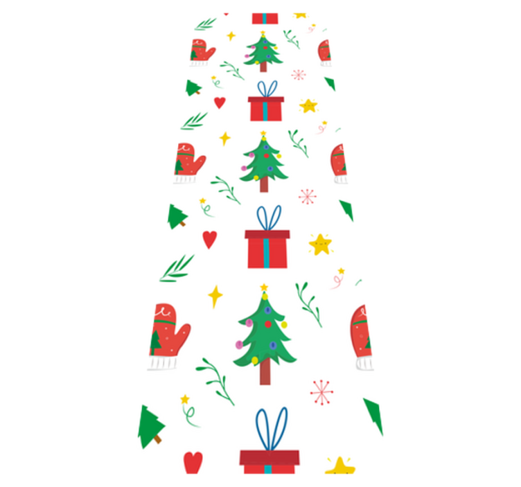 Vinyl teppich weihnachten bunte geschenke und handschuhe - TenStickers