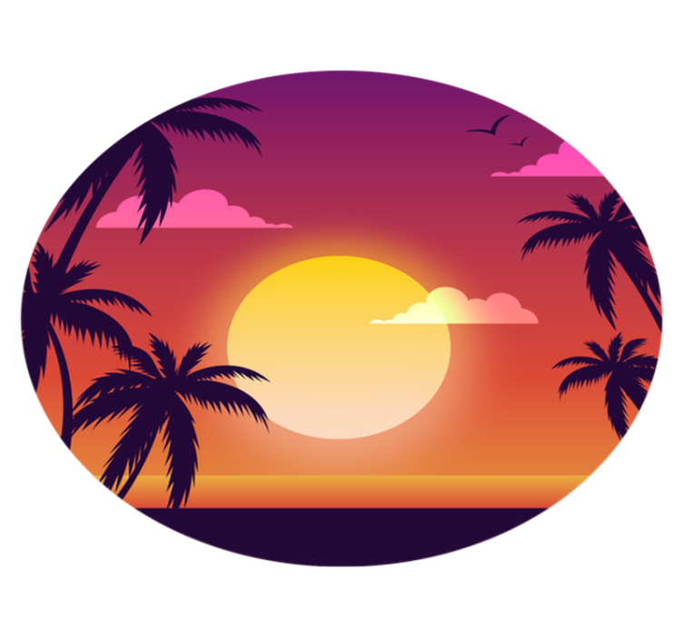 Vinyl teppich natur 70er jahre sonnenuntergang - TenStickers