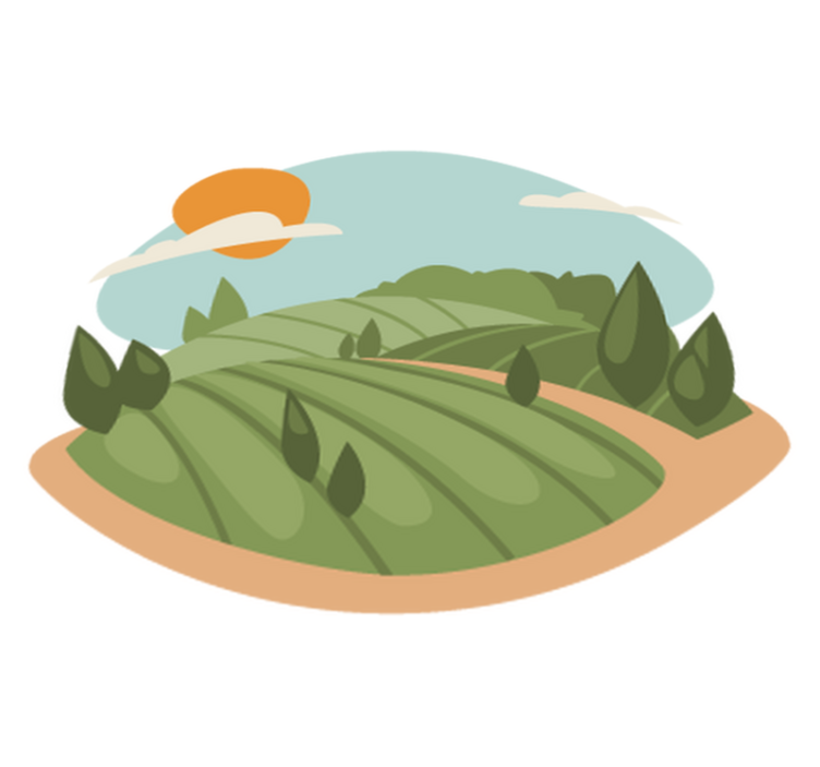 Vinyl teppich natur mit feldillustration - TenStickers