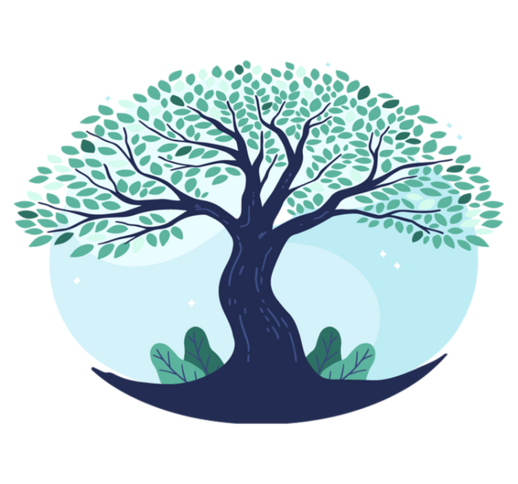 Vinyl teppich natur lebensbaum in blau - TenStickers