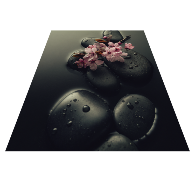 Vinyl teppich natur zen ambiente mit stein für wc - TenStickers