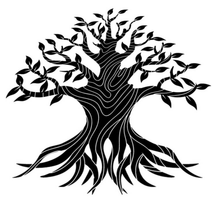 Vinyl teppich natur lebensbaum linien - TenStickers