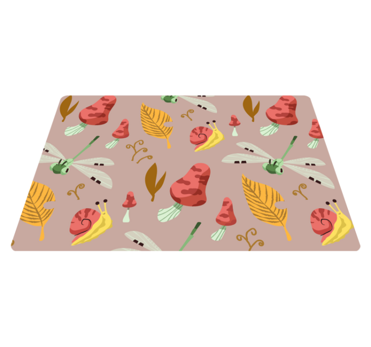Vinyl teppich natur herbstflora und fauna muster - TenStickers