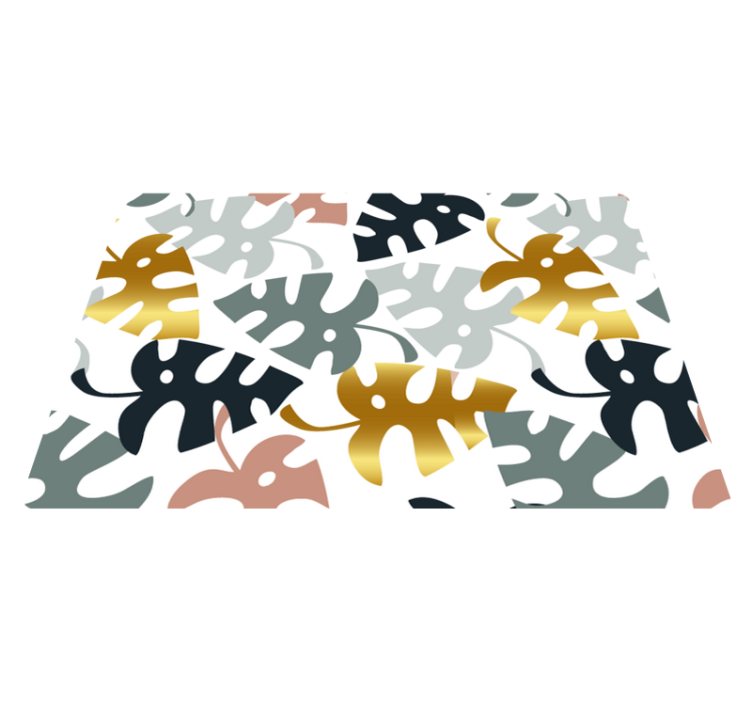 Vinyl teppich natur mit goldenen bunten blättern - TenStickers