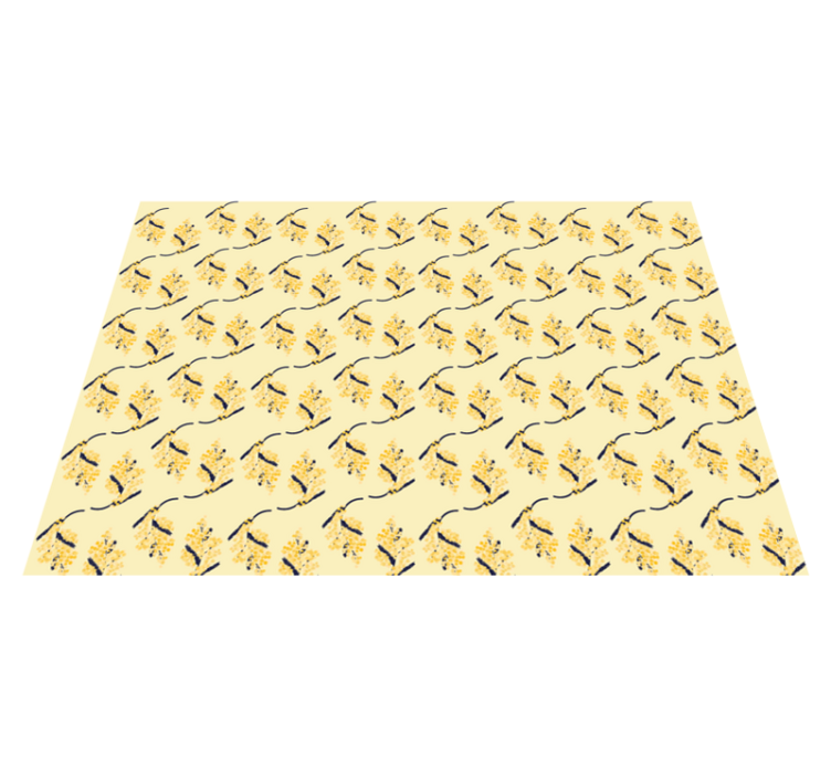 Vinyl teppich natur mit mimosenmustern - TenStickers