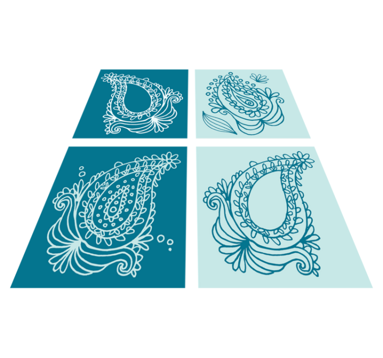 Vinyl teppich natur mit paisleymuster fliesen - TenStickers