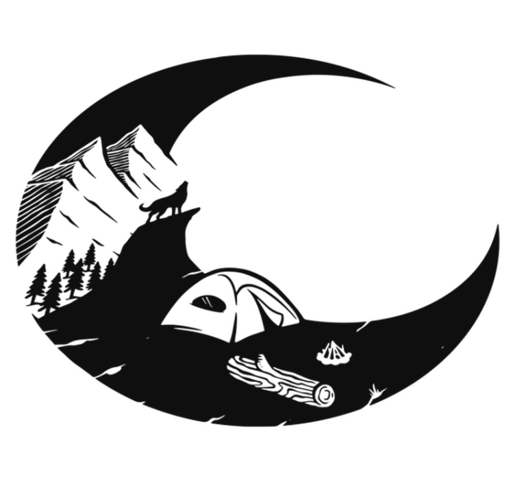 Vinyl teppich natur berglandschaft camping szene - TenStickers