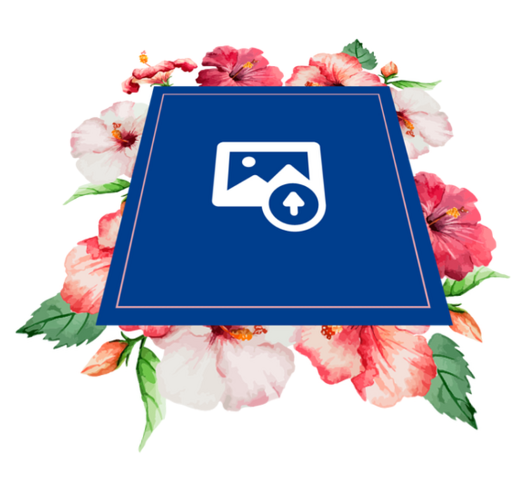 Vinyl teppich natur hibiskus blumenmuster - TenStickers