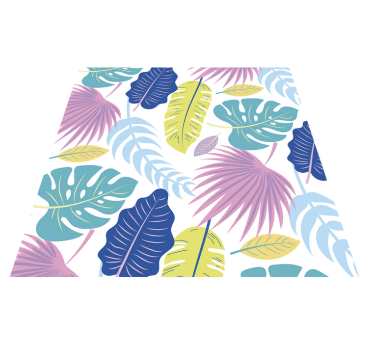 Vinyl teppich natur mit bunten blattmustern - TenStickers