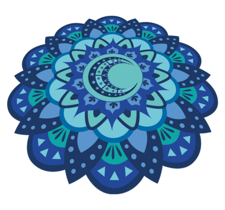 Vinyl teppich natur mit aufwändigem botanischen mandala - TenStickers