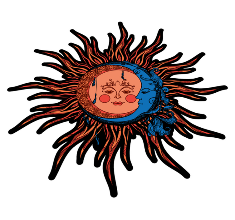 Vinyl teppich natur himmels sonne mond - TenStickers