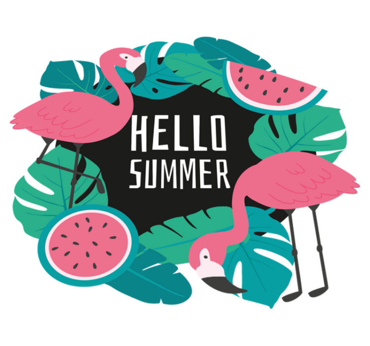 Vinyl teppich natur im tropischen flamingo design - TenStickers