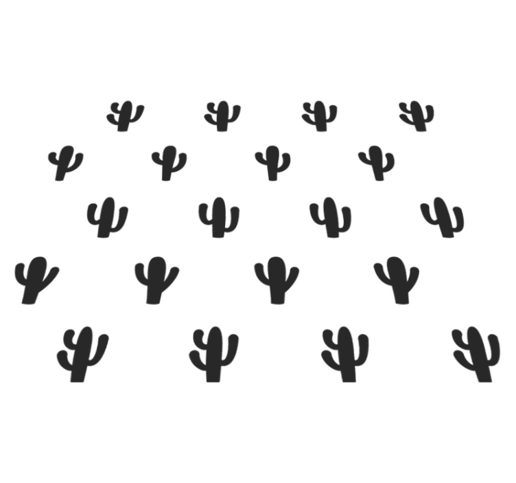 Vinyl teppich natur mit kaktus muster design - TenStickers