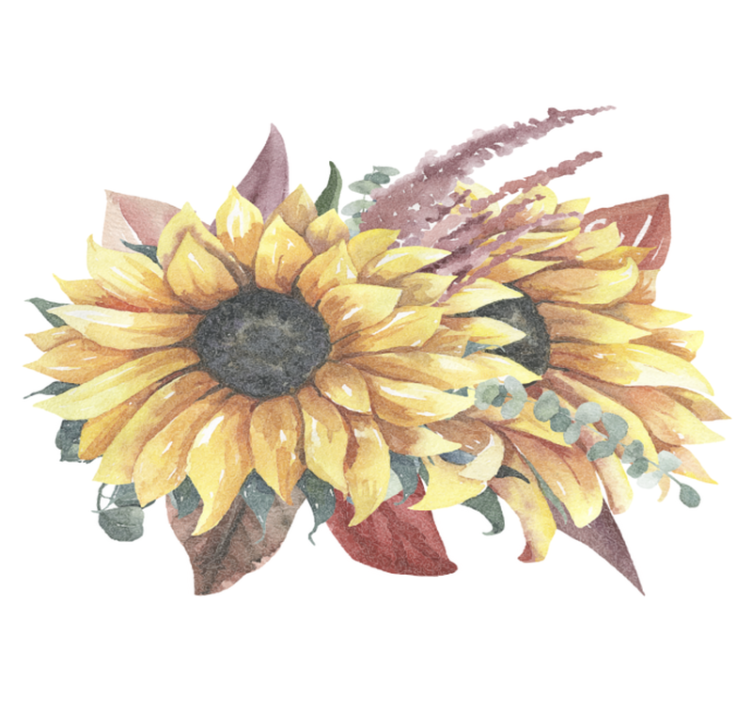 Vinyl teppich natur sonnenblumen blumenarrangement - TenStickers