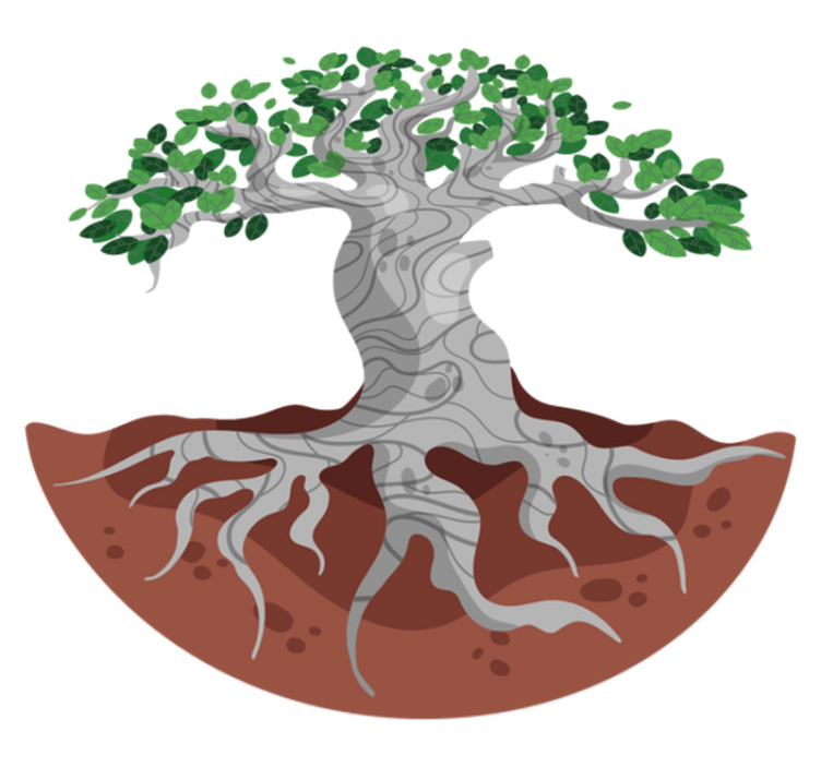 Vinyl teppich natur mit stilisierten wurzeln - TenStickers