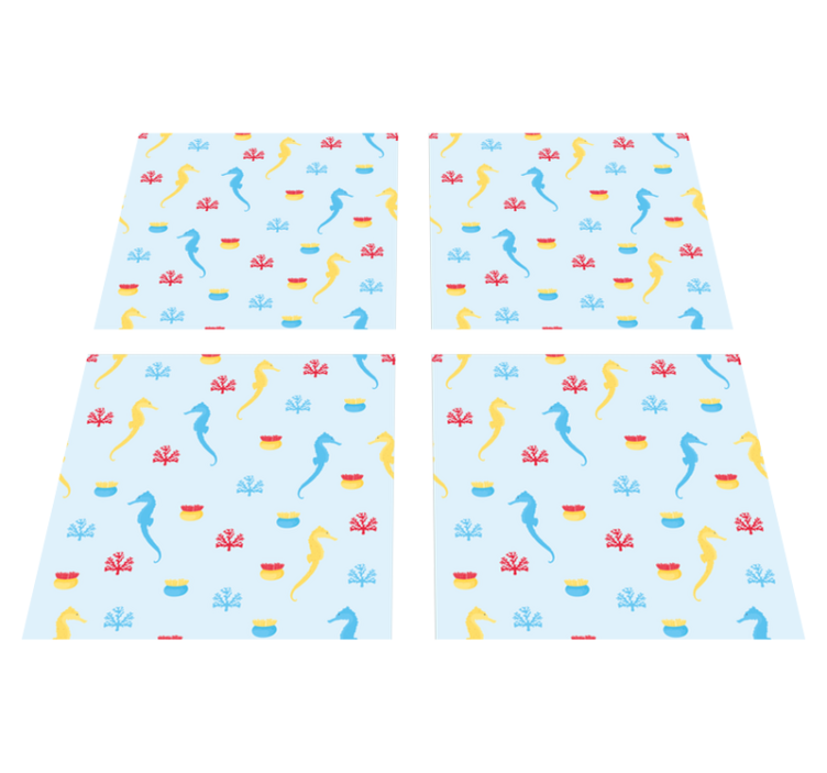 Vinyl teppich natur seepferdchen natur splash - TenStickers