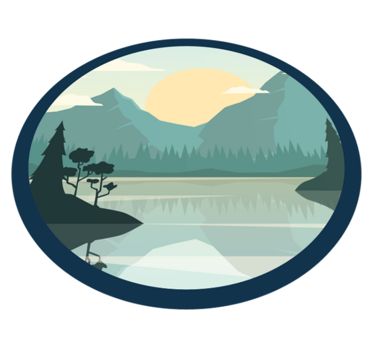 Vinyl teppich natur bergspiegel der ruhe - TenStickers