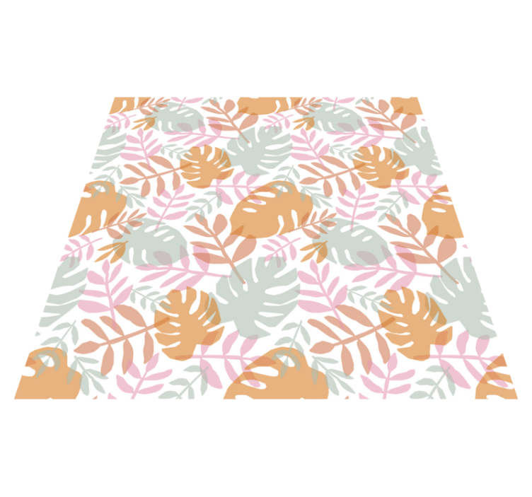 Vinyl teppich natur mit üppigem blattmotiv - TenStickers