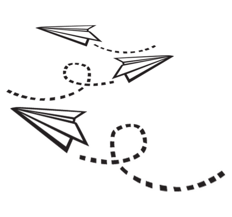 Vinyl teppich spiele papierflugzeug dekor - TenStickers