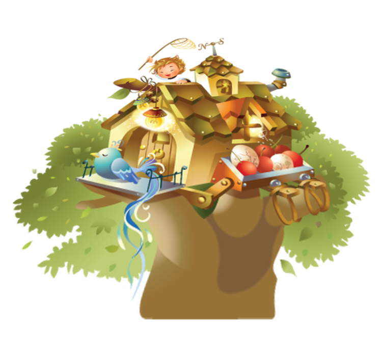 Vinyl teppich spiele kinderzimmer baumhaus design - TenStickers