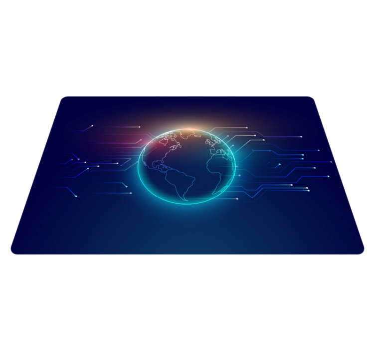 Vinyl teppich weltkarte geometrische telekommunikationskarte - TenStickers
