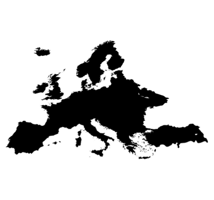 Vinyl teppich weltkarte mit kreidetafel europa - TenStickers