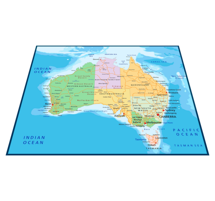 Vinyl teppich weltkarte politische karte australien - TenStickers