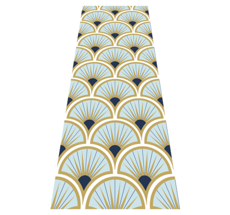 Vinyl teppich badezimmer in blau nuancen im art deco stil - TenStickers