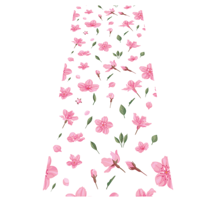 Vinyl teppich badezimmer aquarell pastellrosa blüten - TenStickers