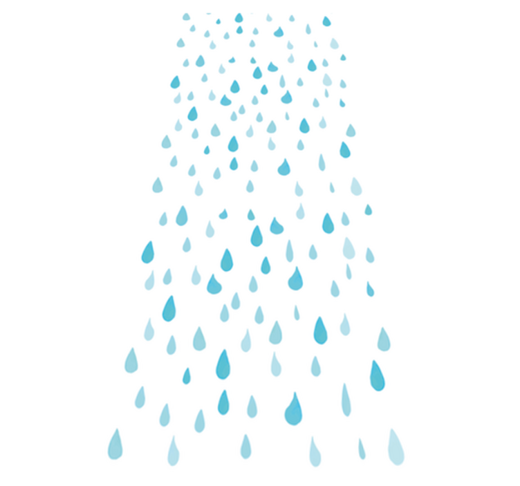 Vinyl teppich badezimmer blaue aquarell wassertropfen - TenStickers