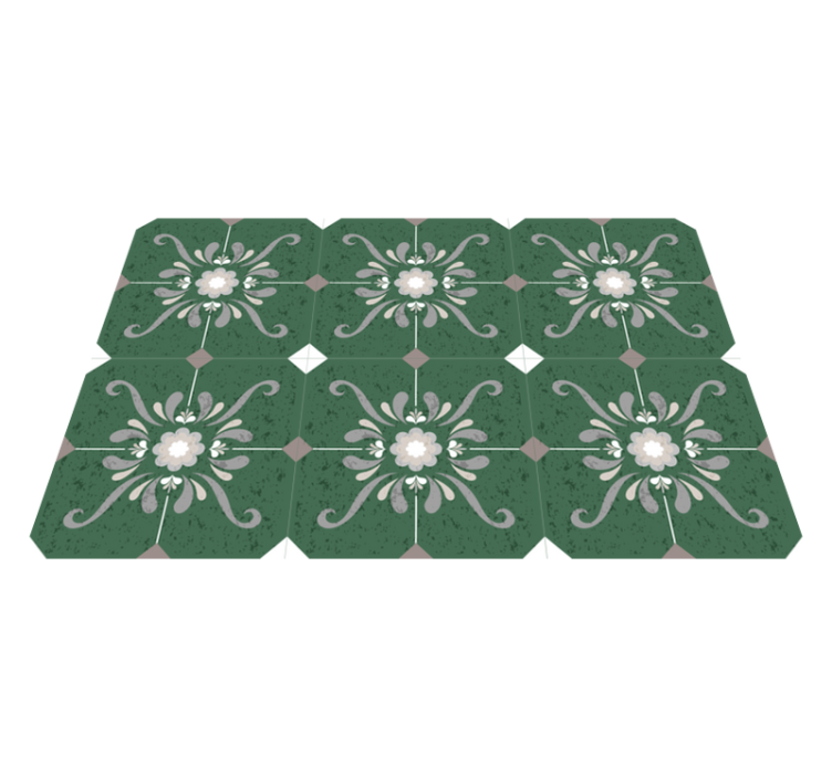 Vinyl teppich badezimmer im vintage fliesenlook - TenStickers