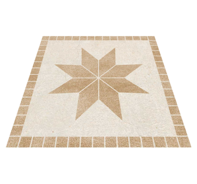 Vinyl teppich badezimmer braune sternfliese - TenStickers