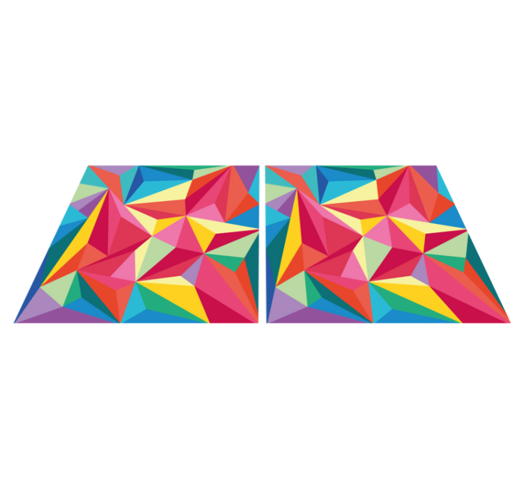 Vinyl teppich badezimmer mit buntem geometrischen muster - TenStickers