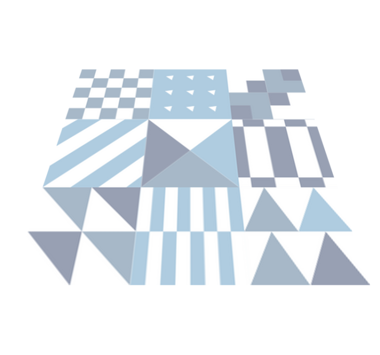 Vinyl teppich badezimmer geometrisches blaues muster - TenStickers