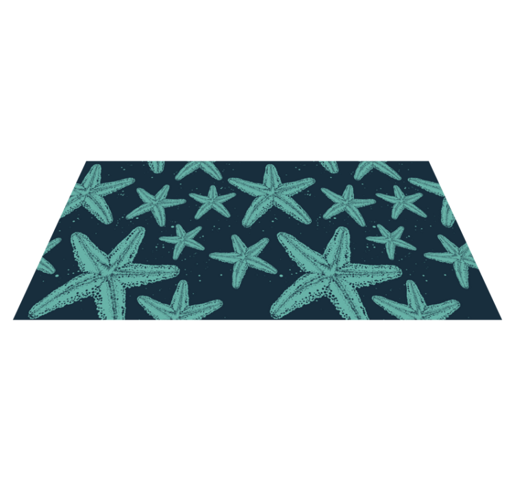 Vinyl teppich badezimmer starfish blautöne möbel - TenStickers