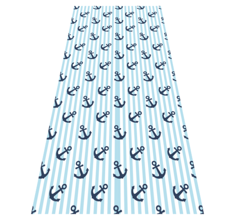 Vinyl teppich badezimmer mit navyblauem streifenmuster - TenStickers