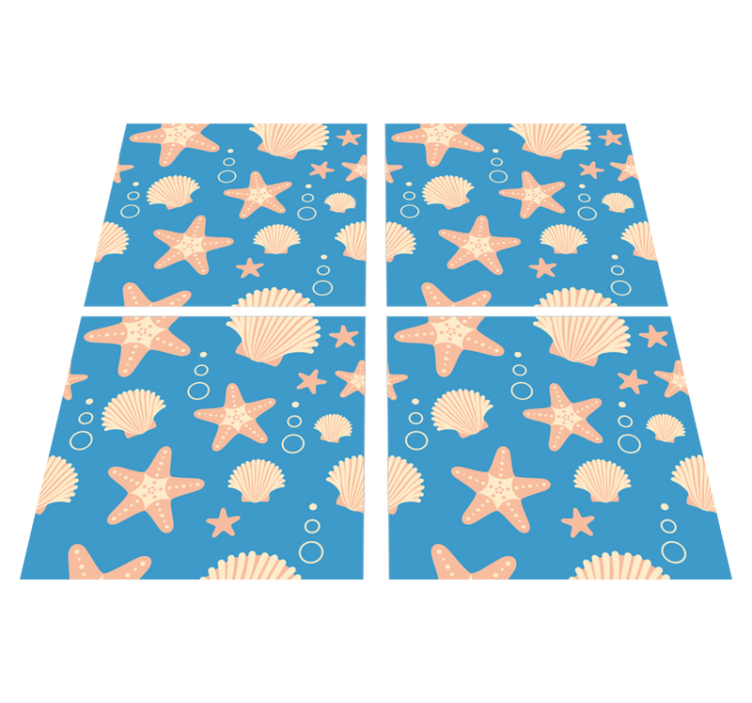 Vinyl teppich badezimmer fische und muscheln unterwasser - TenStickers