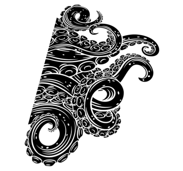 Vinyl teppich badezimmer mit oktopus tentakeln duschvorhang - TenStickers